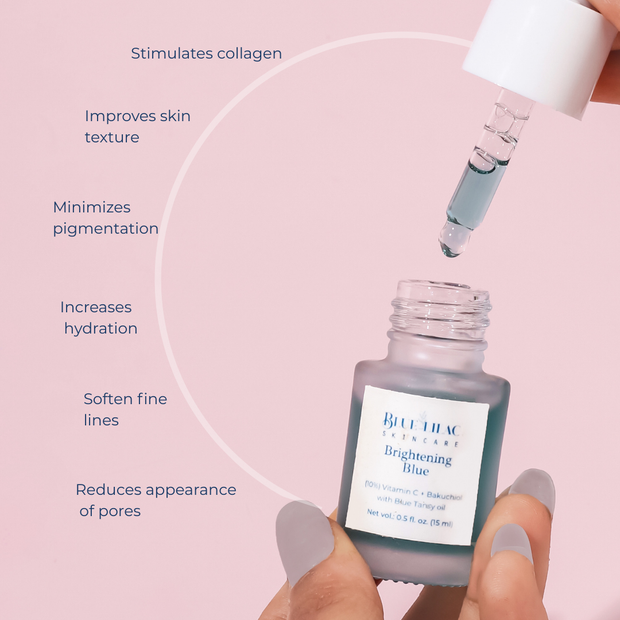 Brightening Blue - Plant-Based Retinol Alternative: Vitamin C + Bakuchiol Serum 1 fl. oz. (30ml)